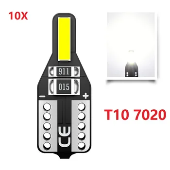 6X T10 W5W LED Pirnid led-lamp, 12V 7020 SMD 6000K Valge Auto Interjööri Lugemine Kerge Kiilu Pool numbrimärk 5W5 LED 194 168 2825