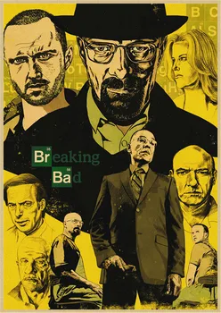 American crime TV seeria Breaking Bad retro stiilis jõupaber plakat pere seina baar kohvik art deco seina kleebis