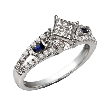 Luksus Lady Silver Värvi Rõngad Mood Naiste Engagement Rõngad Pulm Ansamblid Ehted Naistele Cz Ehted Sõrmused