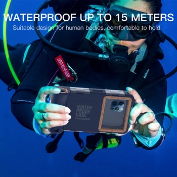 Veekindel Ujumine, Sukeldumine Kate iPhone 12 Pro Max Mi 11 Samsung S21 Ultra A52 15 meetrit Juhul, sügavus Veealuse fotograafia