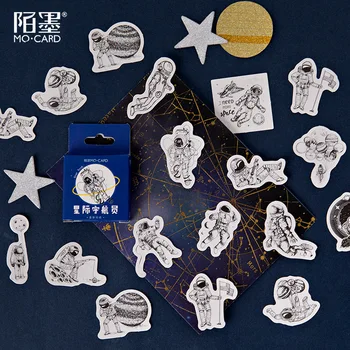 10 Kastid Dekoratiivsed Tähtedevahelise Astronaut Liim Mo.Kaart Tihend Kleebised Külalisteraamatusse Pulga Label Bullet Teataja Kirjatarvete