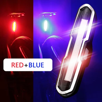USB Laetav Jalgratta Led-Sinine Punane Dual Värv Temperture Veekindel Jalgrattasõit Taillight Bike Valgus Mälu Functionv9c