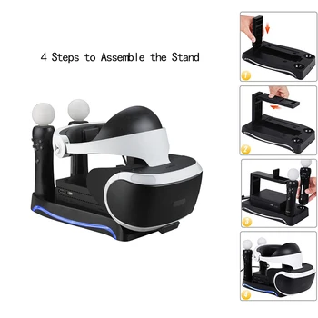 4 1 PS4 VR Presentatsioon Sony Playstation Move PS VR PSVR Peakomplekt laadimisjaama vitriin Docking Laadija LED