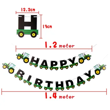 1Set Traktori Sünnipäevaks Õhupallid Talu Roheline Teema Sõiduki Sünnipäeva Teenetemärgi Õhupall
