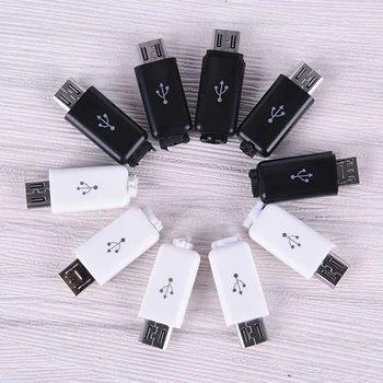 10tk/Set 4 in 1 DIY Micro-USB-Keevitus Tüüpi Mees 4-Pin Pistik-Pistik w/Plastikust Kate Kuum
