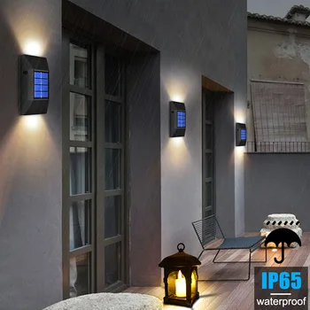 2 Tk LED Päikese Valgus Väljas Veekindel Valgustus Solar Powered Lambid, LED Tänava Valgustus Aias Kaunistamine Seina Lamp
