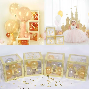 Net läbipaistev punane õhupall kasti sünnipäeva kaunistused golden beebi õhupalli box set pool kaunistused