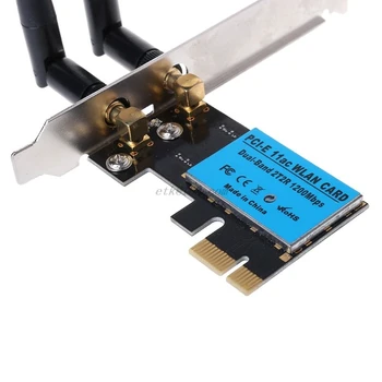 PCI-E 1200Mbps Traadita Võrgu Kaart 2,4 GHz/5 GHZ Dual Band PCI-Express WIFI WLAN Kaardi Adapter koos Antennide PC-Arvuti Acce