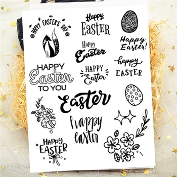 14x18CM Happy Easter päev Läbipaistev Tihend Selge Templid Silikooniga Tihend Rull Templid DIY Külalisteraamatusse Album / Kaart Tootmine
