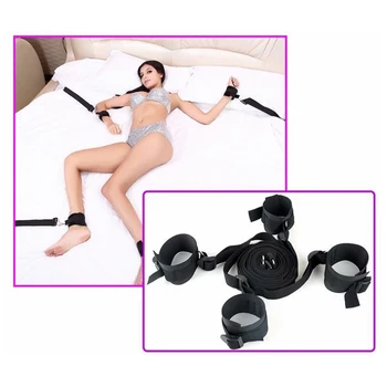 Seksikas voodi seotud nailonist vöö must voodi seotud paari flirt alternatiivsete sugu mänguasjad