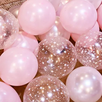 20pcs 10inch Läbipaistev Star Roosa Latex Balloon Pulmakleidid Princess Tüdruk Sünnipäev Baby Shower Pool Kaunistused Lapsed 16 18