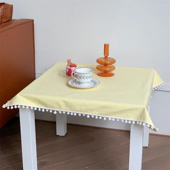 Kollane Tutt Tabel Riie Puuvillane Laudlina Table nappe de tabel Kate Pulmad Decor Obrus Tafelkleed mantel de mesa