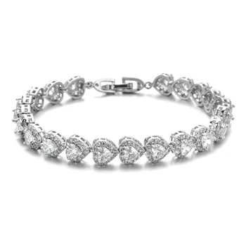 2021 neue Luxus 17.5 CM Herz 925 Sterling Silber Armband Armreif Für Frauen Jahrestag Geschenk Schmuck Groß Verkauf Weihnachten