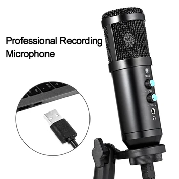 USB Mikrofon professionnel registreerimine telefoni YouTube 'i Mäng Podcast Sülearvuti Metallist Mikrofon Skype' i Vestluse Mäng Podcast