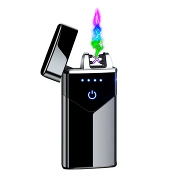 Topelt arc USB elektrilised kergem LED ekraan touch plasma lamp sigaretisüütaja mtal hingav arc sigari uus kingitus kergem