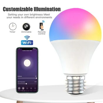 LED WiFi Smart Lamp hääljuhtimine Multi-color Smart Pirn E27 B22 Juhitava Smart Lamp Koostööd Google ' i Kodu Alexa