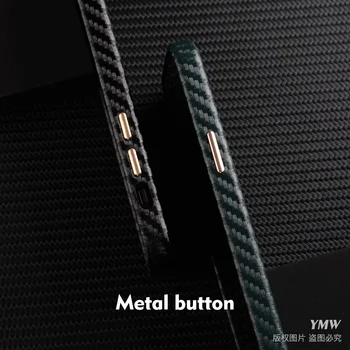 YMW Carbon Fiber Texture Case for iPhone 12 Pro Max mini 11 X Xs Xr Max 7 8 Äri Luksus Mood PU Nahk Telefon Juhtudel Kate