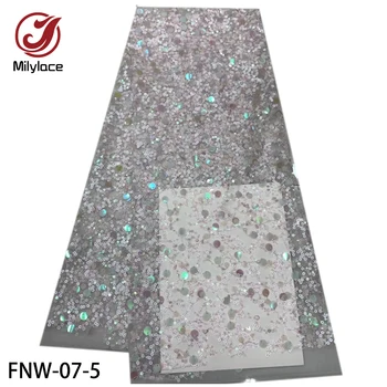 Milylace läikivad litrid prantsuse pitsi kanga värviline litrid tülli pits kanga kõrge kvaliteediga 5 meetrit pool kleidid FNW-07