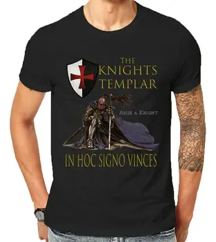 In Hoc Signo Vinces Usuliste Knights Templar Christian Warrior T-Särk. Suvel Puuvill, O-Kaelus Lühikesed Varrukad Meeste T-Särk Uus