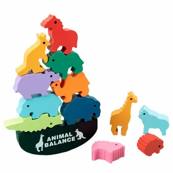 Värv Puidust Plokk Stacker Puzzle Tasakaalu Koordineerimise Mänguasi Laste Virnastamise Mängu Akrobaatilisi Tasakaalustamine Plokid Interlock Mänguasjad