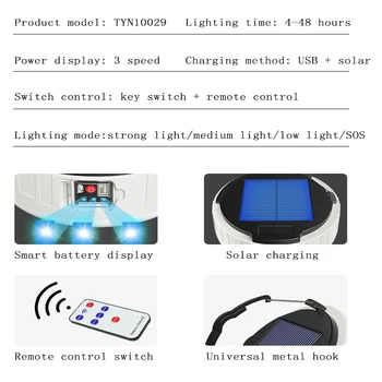 LED Solar Laadimine USB Solar Lamp Pirn puldiga Mobile Power Riputada Öö Turul Kerge Väljas Telkimine Avarii Veekindel