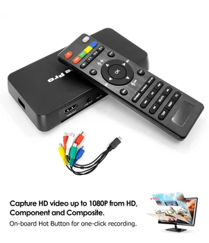1080P HD Capture Box Pro USB 2.0 Video Capture Card, Mille pult HD-Video makk Live Streaming Xbox PS3 PS4
