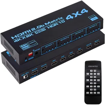 HDMI-ühilduvate Matrix Switch 4x, K Vahetaja Splitter Läbi Kasti EDID Extractor ja IR Remote Control