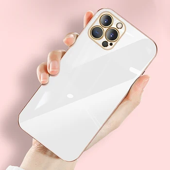 Luksus Katmine Ruudu Raami 6D Bling Pehmest Silikoonist Case for iPhone 11 12 Pro Max Mini X-XR, XS 7 8 Plus SE 2020 Põrutuskindel Kate