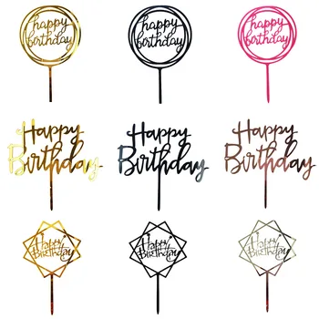 Happy Birthday Cake Torukübar Akrüül Armastus Kuju Kook Dekoreerimiseks Vahendid, Kuld, Hõbe Sünnipäevaks Kaunistamiseks Pool Pulm Tarvikud
