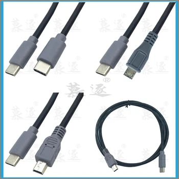 USB Tüüp C 3.1 Meeste Miniµ USB 5 Pin B Male Plug Converter OTG Adapter Lead Data Kaabel Mobiil Macbook 25cm / 1m 3ft