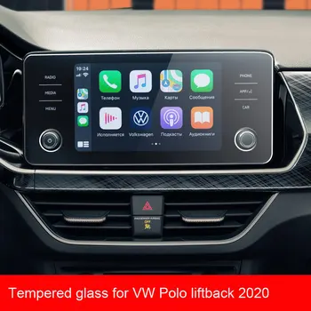 Karastatud Klaasist Ekraan Kaitsja Volkswagen VW Polo Liftback 2020. Aasta Auto Navigatsioon Ekraan Auto Interjöör Kaitsta Kleebis