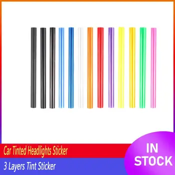 Vinüül Film Auto Toonitud Esituled Kleebis isekleepuvad Fog Lamp Tail Light Color Film 3 Kihti Tint Kleebis 30 * 60 Cm