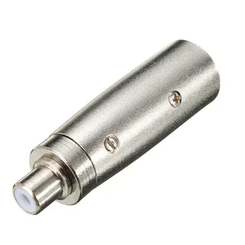 10tk 3pin XLR Male to RCA Mono Emane Pistik Mic/Amp audio Adapter metallist