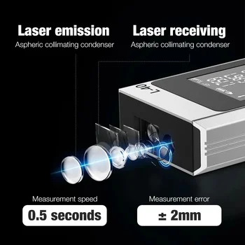 40m Digital Mini Laser Rangefinder koos Elektroonilise Nurga Andur M/In/Ft Ühik Lülitus, Laadimine USB Laser Distance Measuring
