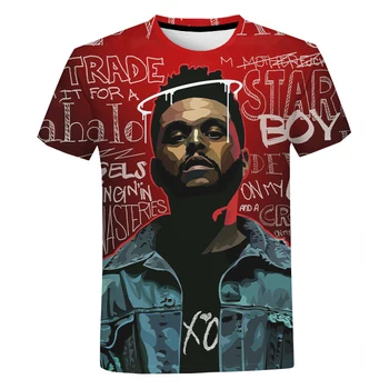 The Weeknd 3D Print T-Särk Meestele, Naiste Mood Vabaaja Lühikesed Varrukad Hip-Hop T-särk Harajuku Streetwear Ülepaisutatud T-Särk