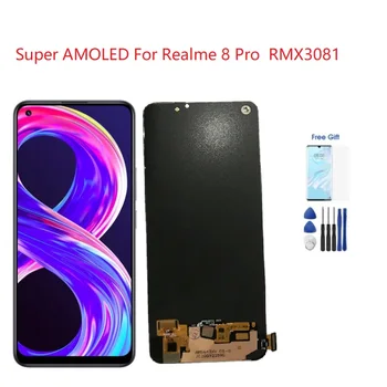 Super AMOLED Jaoks Realme 8 Pro LCD RMX3081 Ekraan Digitizer Assamblee OPPO Realme8 Pro Ekraan