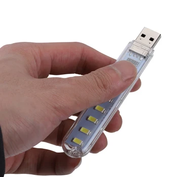 Uus Mini USB LED Tabel Lamp Kaasaskantav Lugemise Laua Valgus 8 Led-Raamat, Öösel tuled Taskulamp Telkimine Power Bank Sülearvuti