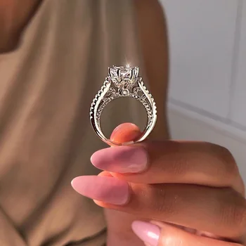 Populaarne Kunstlik Square Teemant Printsess Ringi Kaasamine Sõrme Sõrmus Ehted