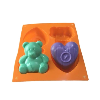 3D Karu Südame Kuju Silikoon Õliga Seep Savi Hallitusseened Cupcake Küpsetamine Fondant Kook Dekoreerimiseks Vahend Loomade Kommid, Šokolaad Vormidesse