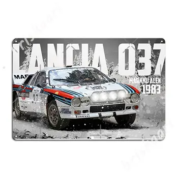 Lancia 037 Grupp B - Ralli Auto Metall Märke pubi elutuba isikupärastatud Seina, Tahvel Tina märk Plakatid