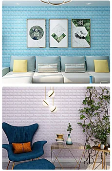 Home Decor 3D Seina Kleebised Paberil Värviga 1 TK Tellis Kivi Tapeet Maamees Mõju isekleepuvad Köök Vannituba