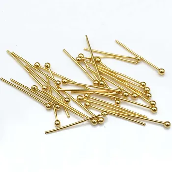 100pcs Gold Tone 20mm/25mm/30mm/40mm Stainless Steel End Ball Head Pins For DIY Jewelry Making Findings Accessories