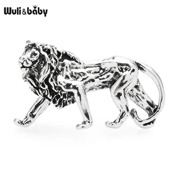 Wuli&baby Vintage Lõvi Prossid Naistele, Unisex Armas Metallist Loomade Pool Casual Sõle Sõrmed Kingitused