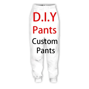 DIY Custom Disain Oma Piltide 3D Print Vabaaja Püksid Sport Sweatpants Pikad Püksid Sweatpants Sörkimine Püksid Püksid
