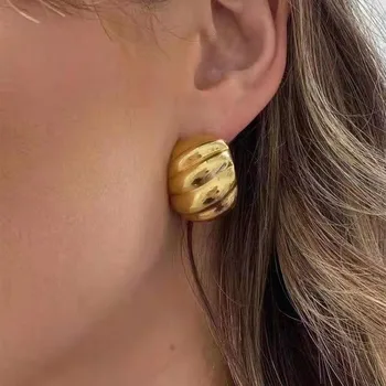 Uus Mood Croissant Paksu Kõrvarõngad Naistele Trendikas Geomeetriline Avaldus Kuld C-kuju Suured Kõrvarõngad Minimalistlik Ehted