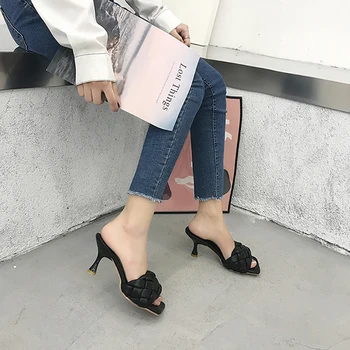 Naiste kõrge kontsaga sandaalid sussid Tasuta kohaletoimetamine kootud stiletto-korea, uus-stiilis Kingad valmis stock