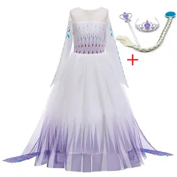 2 Elsa Tüdrukud Kleit Printsess Kleit Lihavõtted Lapsed Kleidid Tüdrukute Kostüüm Anna Lumi Valge Karneval Cosplay Pool, Laste Rõivad