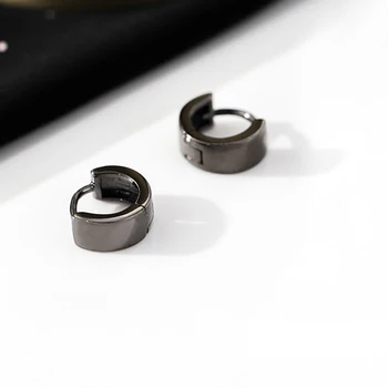 S925 Sterling Silver Kõrvarõngad Naiste Must Valged Ringid Kõrvarõngad Mood Lihtne Ehete Hulgimüük