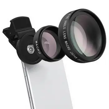 2in1 Objektiivi 0.45 X lainurk+12.5 X Makro Objektiiv Professionaalne HD Telefon Kaamera Objektiiv iPhone 8 7 6S Pluss Xiaomi Samsung ja LG