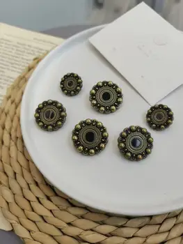 10 tk , Klassikaline mood Gold Ring metallist nuppudega,DIY käsitöö materjalid, rõivamanused tasuta punkti õli nuppu